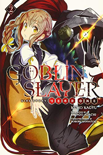 Light novel cover featuring a young woman and armored figure, “Goblin Slayer.”