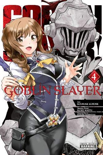 Manga cover featuring a female guild receptionist and the armored Goblin Slayer character.