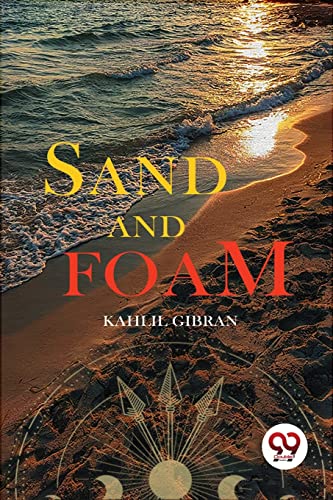 Book cover with beach scene, title “Sand and Foam” by Kahlil Gibran.