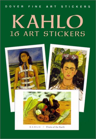 Book cover featuring Frida Kahlo paintings and sticker sheet details.