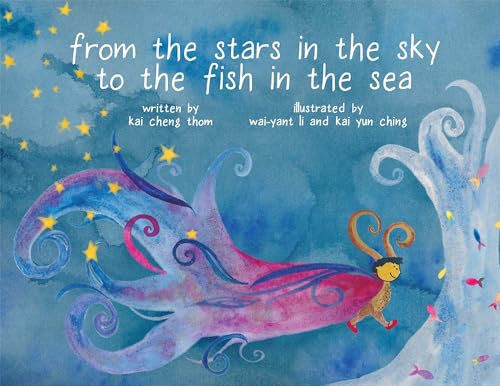 Children's book cover with watercolor illustration of an octopus and fish.