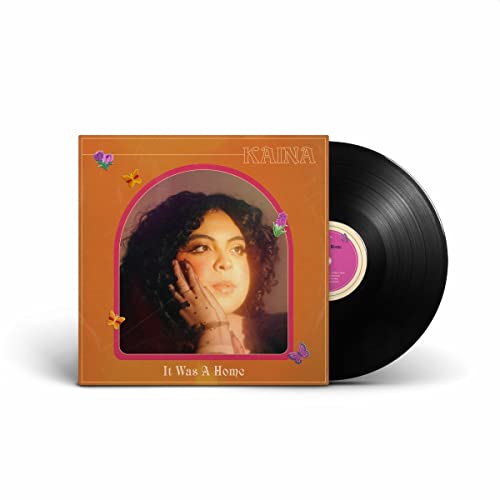 Kaina album cover and black vinyl record against a white background.