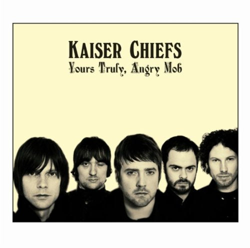 Kaiser Chiefs album cover featuring a black and white photo of the band.