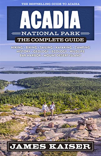 Book cover for Acadia National Park guide, showing a rocky coastline.
