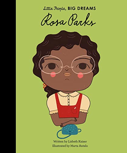 Book cover featuring an illustrated portrait of Rosa Parks wearing glasses.
