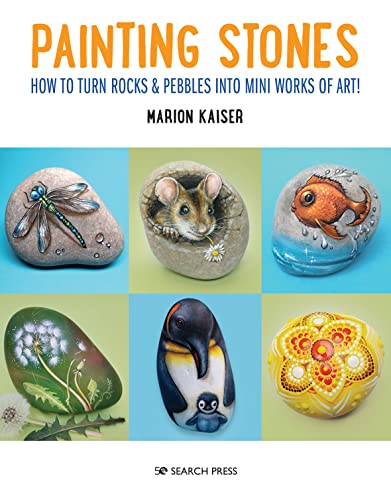 Book cover displaying painted stones with animal and floral designs.
