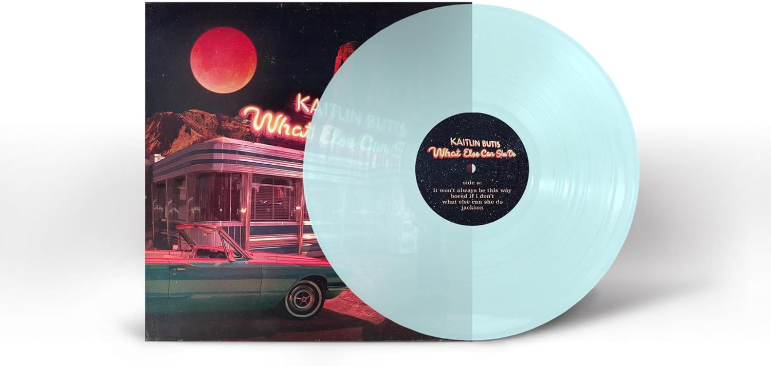 Vinyl record of Kaitlin Butts' album "What Else Can She Do" with barcode.