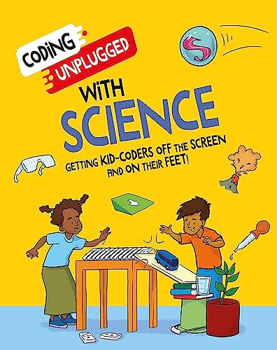 Book cover with children, science experiments, and coding concepts illustrated.