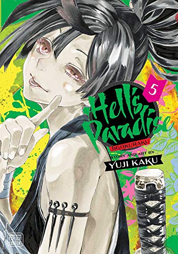 Manga cover for Hell's Paradise Volume 5 featuring a character with dark hair.