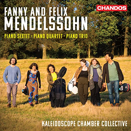 CD cover featuring six musicians walking in a grassy field.