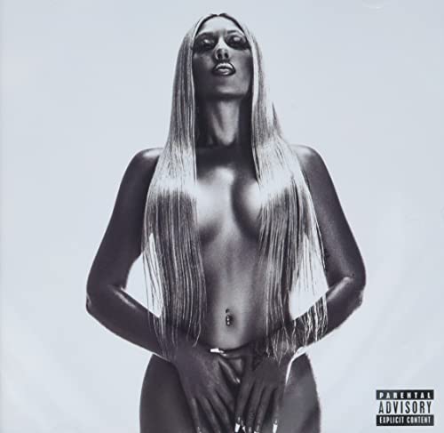 Black and white album cover featuring Kali Uchis with long hair.