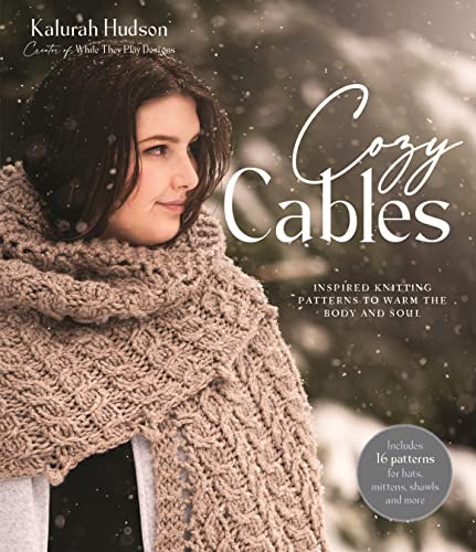 Book cover featuring a woman wearing a thick, cable-knit beige scarf in snow.