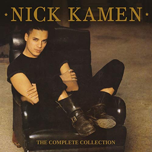 "CD box set cover featuring Nick Kamen sitting in a black leather chair."