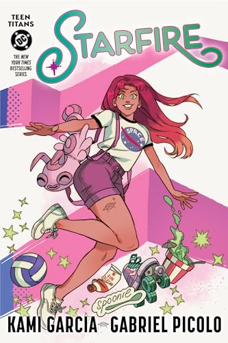 Comic book cover featuring Starfire with a pink and white background.