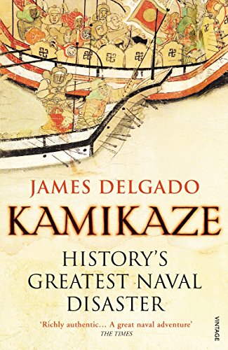 Book cover depicting historical Japanese ships and the title "Kamikaze.