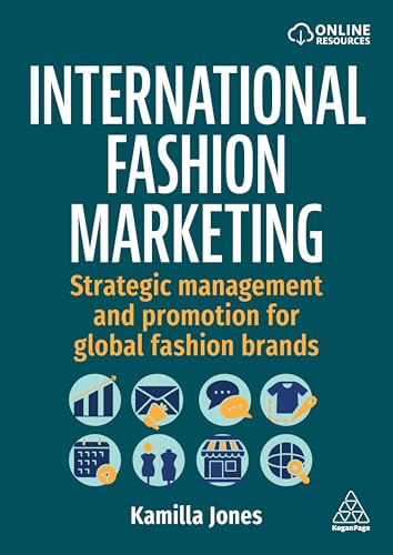 Book cover: "International Fashion Marketing" with icons and author name.
