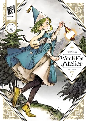 Manga cover: young witch with a bell, forest background, volume 7.
