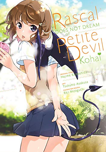Anime girl with devil wings and a tail holding a phone on manga cover.