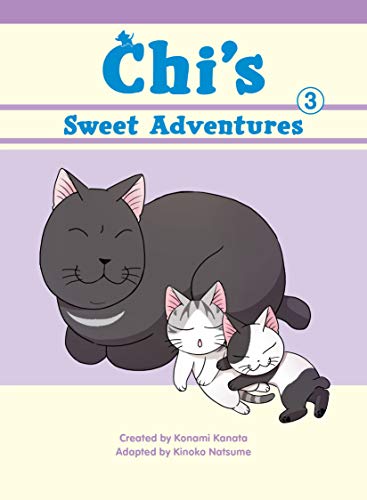 Cover of "Chi's Sweet Adventures, 3" featuring a large gray cat and kittens.
