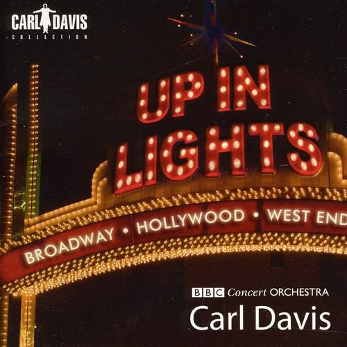 CD cover: illuminated marquee sign reading “Up In Lights” with orchestra details.