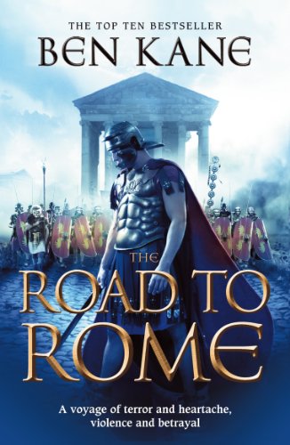Book cover featuring a Roman soldier in armor standing before a temple and legion.