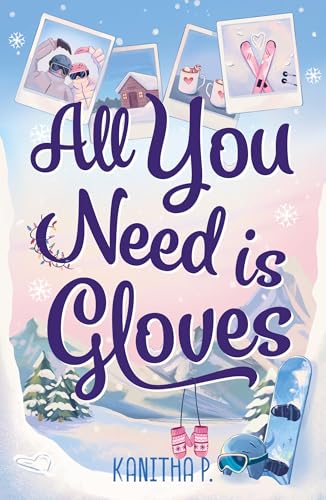 Romance novel cover with winter sports imagery, photos, and text.