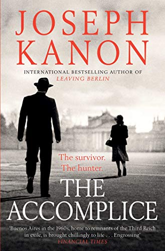 Book cover: "The Accomplice" by Joseph Kanon, featuring figures in 1960s attire.
