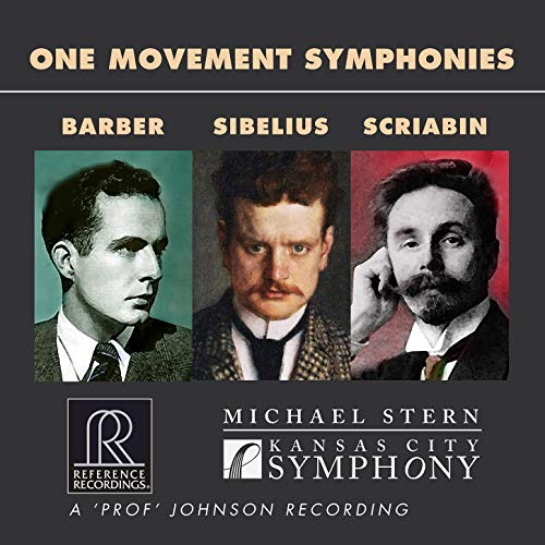 CD cover featuring portraits of composers Barber, Sibelius, and Scriabin.