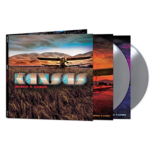 Kansas "Somewhere To Elsewhere" vinyl record with airplane cover art.