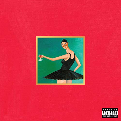 Album cover for Kanye West’s “My Beautiful Dark Twisted Fantasy” with a painted woman.