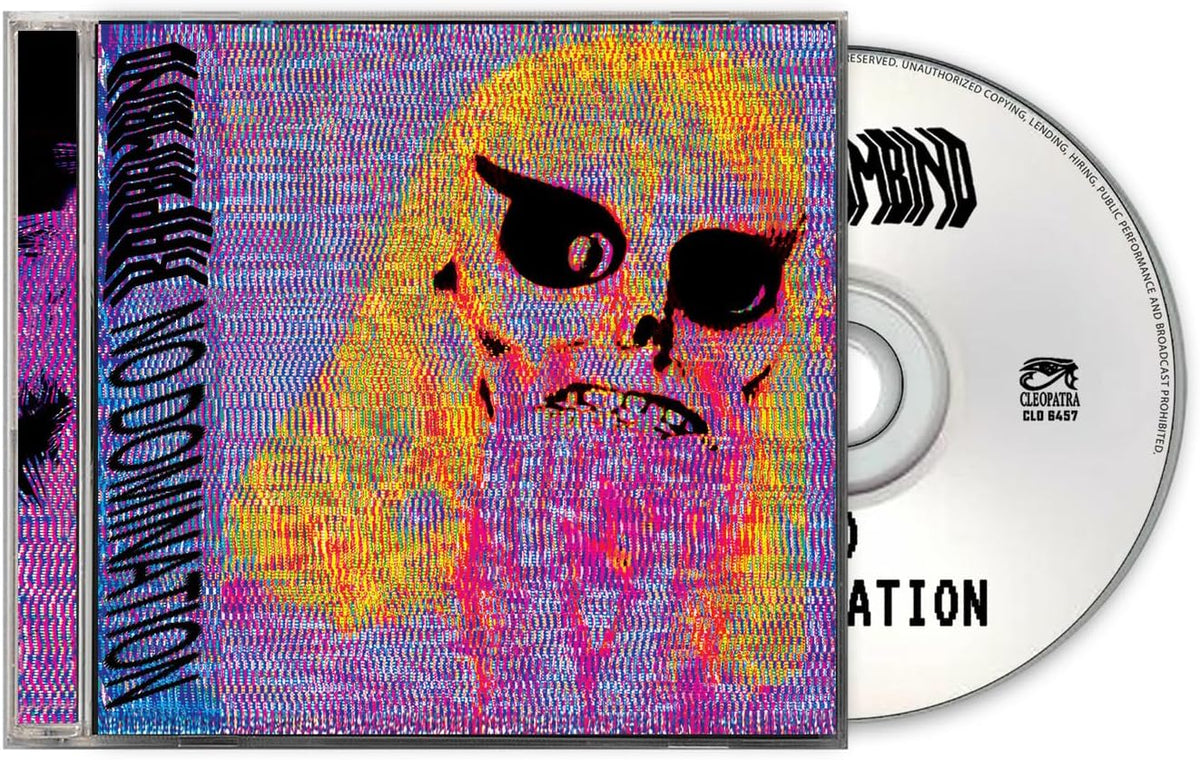 CD case for Kap Bambino’s “No Domination” with distorted face artwork.