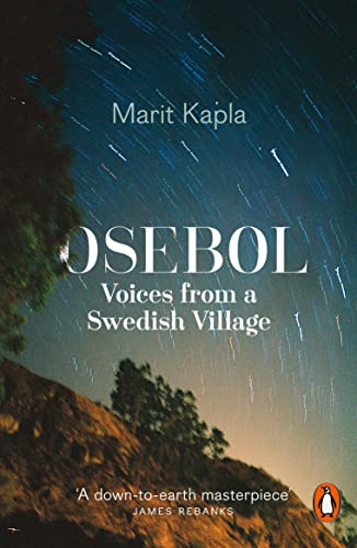 Book cover for "Osebol" with a starry night sky and village silhouette.