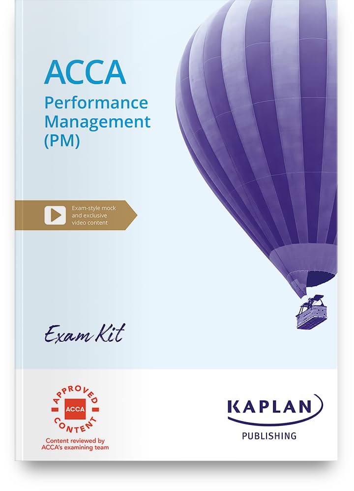 ACCA Performance Management Exam Kit book cover featuring a purple hot air balloon.