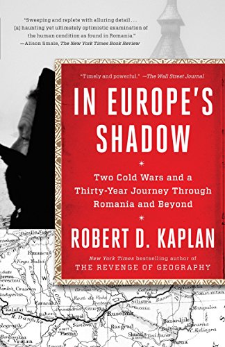 Book cover: “In Europe’s Shadow” with red background, map detail, and portrait.