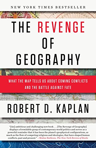 Book cover: "The Revenge of Geography" by Robert D. Kaplan, with map background.
