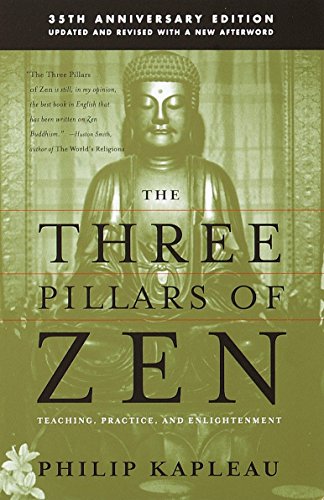 Book cover featuring a Buddha statue on a green background with large black text.