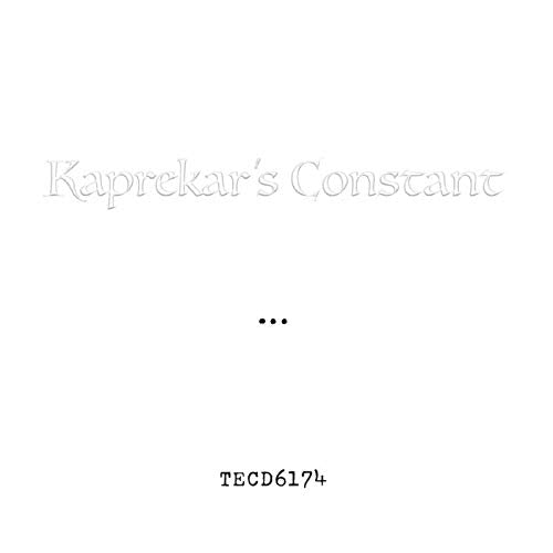 "White album cover with 'Kaprekar's Constant' in outlined text and 'TECD6174' in small print."