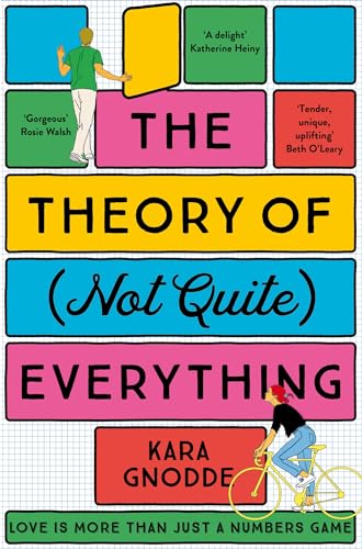 Book cover with colorful blocks, a person on a bicycle, and text.