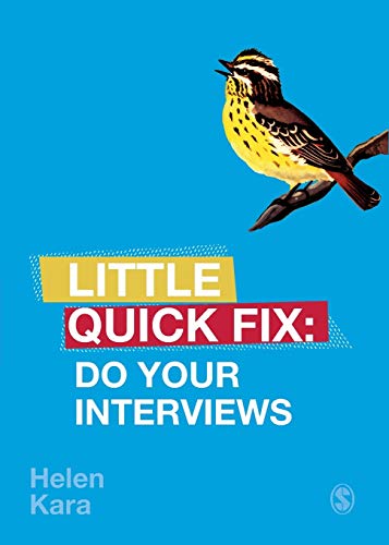 Book cover with a bird illustration and text: "Little Quick Fix: Do Your Interviews.