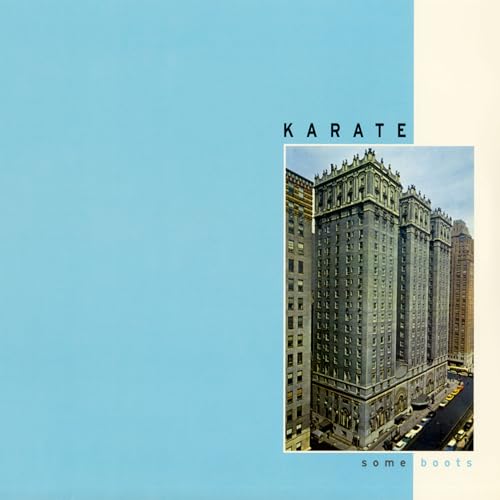Album cover for Karate's Some Boots featuring a city building against a blue background.