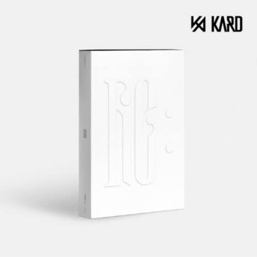 White CD case with embossed "Re:" lettering and KARD logo above.