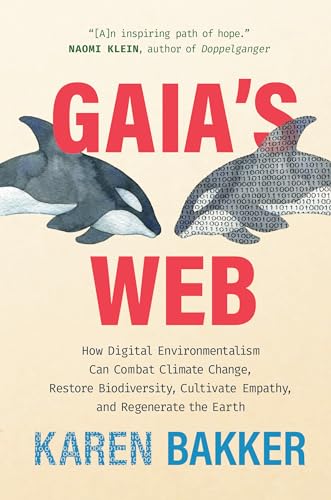Book cover: “Gaia’s Web” with orcas and binary code imagery.