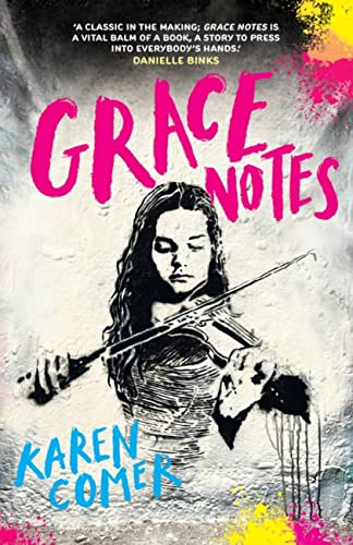 Book cover: “Grace Notes” by Karen Comer, featuring a woman with a violin.
