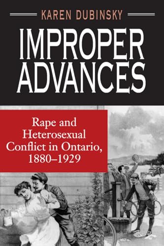 Book cover: “Improper Advances” with a historical image of a struggle.