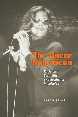 Book cover featuring a person with a microphone, titled “The Queer Nuyorican.”