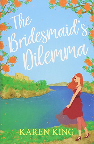 Book cover with woman in red dress overlooking a coastal landscape.