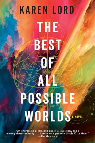 Book cover with abstract colorful background, geometric line art, and title text in white.