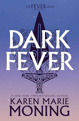 Book cover for "Darkfever" featuring a dark dagger against a purple sky.