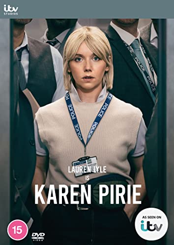 DVD cover for "Karen Pirie" featuring a blonde woman with a police lanyard.