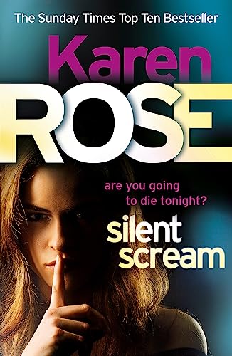 Book cover: woman with finger to lips, dark and suspenseful tone.